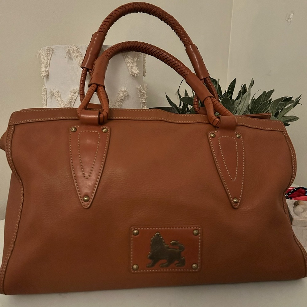 MCM Tan Leather Satchel